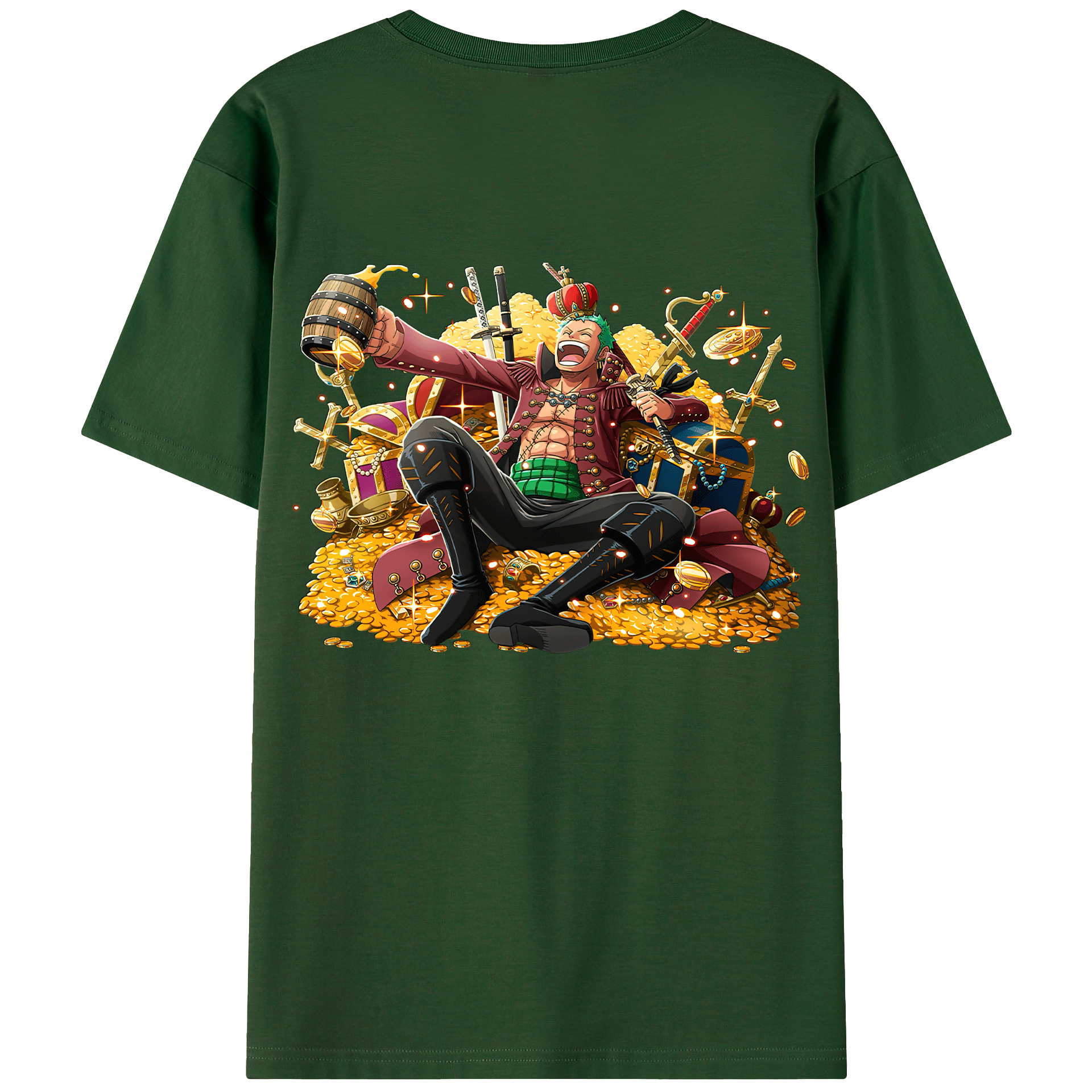 ワンピース ロロノア・ゾロ ONE PIECE Roronoa Zoro 綿100％半袖Tシャツ（背面プリント）